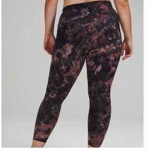 Lululemon Align High-Rise Crop 21" Diamond Dye Seashell Smoky Topaz Grey Size 20